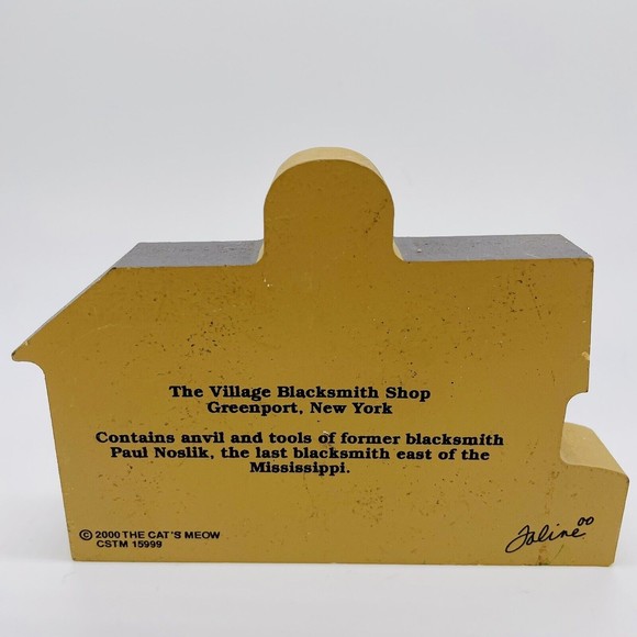 Rare The Cat's Meow Collectibles The Village Blacksmith Shop Signed 2000 - Picture 2 of 6